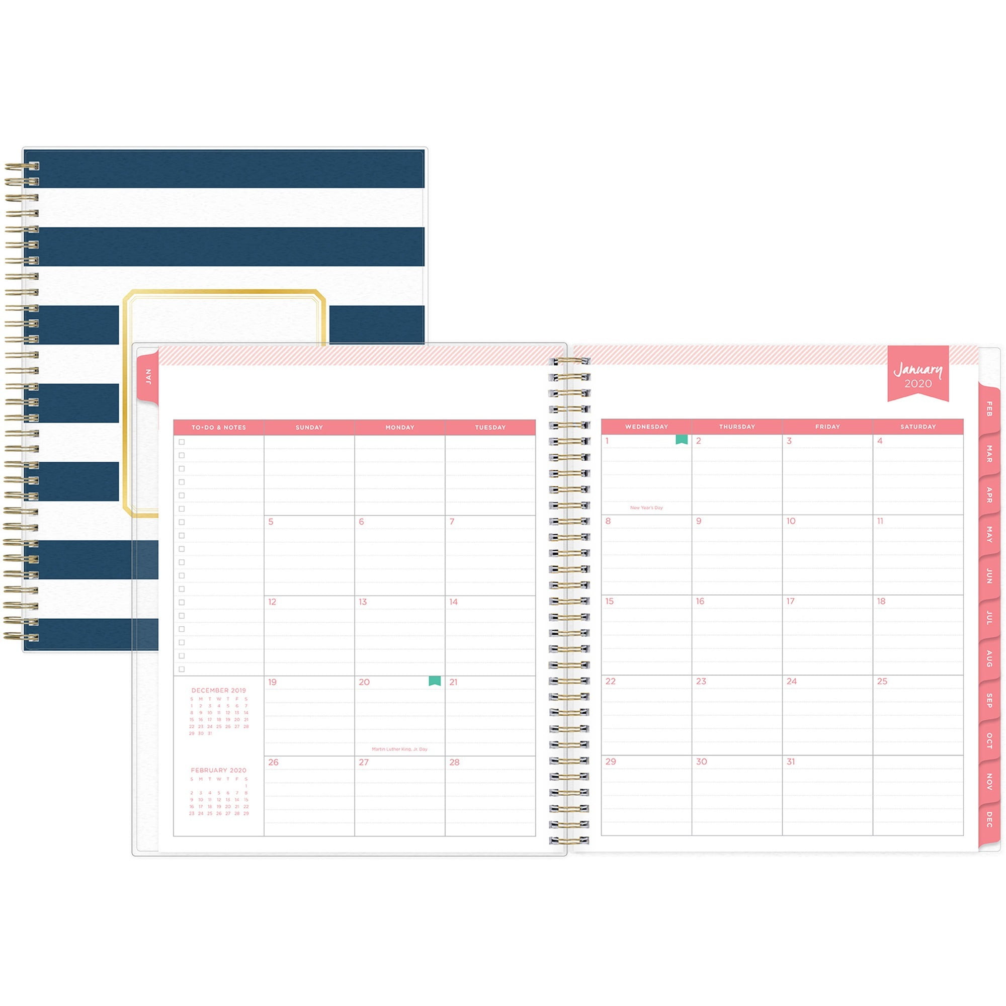 Buy Navy Stripe Daily/Monthly Planner, 8 x 10 at Ubuy Singapore