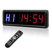1.5 Inch 6 Digit LED Timer Boxing GYM Tabata EMOM Interval Programmable Countdown/UP Stopwath Real Time Clock