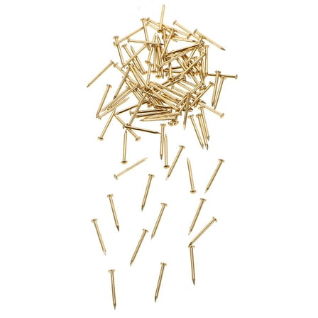 Pretyzoom 200pcs Mini Round Head Furniture Nails Brass For Woodworking Tools