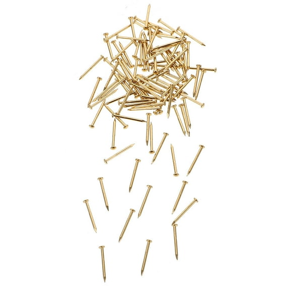 Pretyzoom 200pcs Mini Round Head Furniture Nails Brass For Woodworking Tools