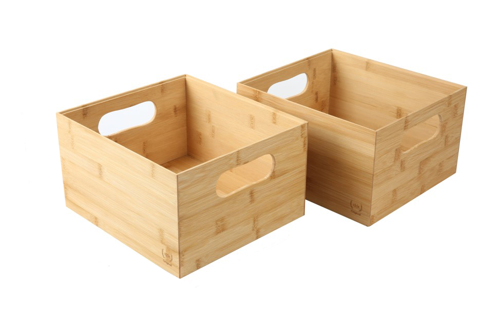 The Home Edit 2 Piece Small Bamboo Organizing and Storage Bins Brown - image 5 of 7
