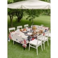 thumbnail image 5 of 60x102 Inch Outdoor Tablecloth with Umbrella Hole Zipper Rectangle Independence Day Rectangular Tablecloths Outside Waterproof Cat Patriotic Flag Firework Flowers Patio Table Cover for Picnic Party, 5 of 8