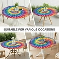 thumbnail image 7 of Colorful Rainbow Tie Dye Spiral Pattern Round Fitted Tablecloth with Elastic Edge,Dining Table Cover Waterproof,Outdoor Round Tablecloth for Camping,Dining,Indoor and Outdoor, 7 of 7