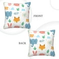 thumbnail image 3 of Square Decorative Throw Pillow Covers with Core, Friendly Cartoon Animals Throw Pillows for Couch Sofa Bed Home Decor, 16"x16", 3 of 9