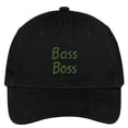 thumbnail image 1 of Trendy Apparel Shop Bass Boss Text Embroidered Dad Hat Adjustable Cotton Baseball Cap - Black, 1 of 2