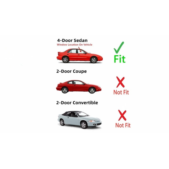 Passenger Right Side Front Door Window Door Glass Compatible with Chevrolet Cavalier 4 Door Sedan 1995-2005 Models / Compatible with Pontiac Sunfire 4 Door Sedan 1995-2002 Models