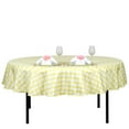 thumbnail image 3 of BalsaCircle 90" Gingham Checkered Polyester Tablecloth Yellow and White, 3 of 7