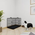 thumbnail image 2 of 36“ Dog Crate, Folding Metal Wire Dog Cage with Double Door & Double Lock, Portable Pet Crate Kennel for Medium Dogs Cats Rabbits, Black, 2 of 8