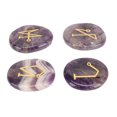 thumbnail image 3 of Piedras de palma grabadas, piedras de equilibrio de bolsillo portátiles redondas pulidas para meditación curativa Reiki, amatista, 3 of 5