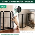 thumbnail image 3 of Dog Gate Extra Wide Designed for Indoor Use, Adjustable Width Up to 183-inch Wide (24" H 8 Wire Panels for Puppies and Small Dogs), Black, 3 of 6