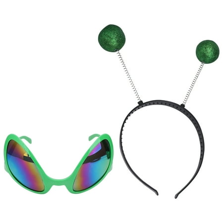 

2pcs Festival Headdress Creative Saucer Man Glasses and Decorative Headdress