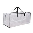 thumbnail image 1 of Heavy Duty Plastic Moving Bags Backpack Straps With Handles & Zippers, Clear, 1 of 5