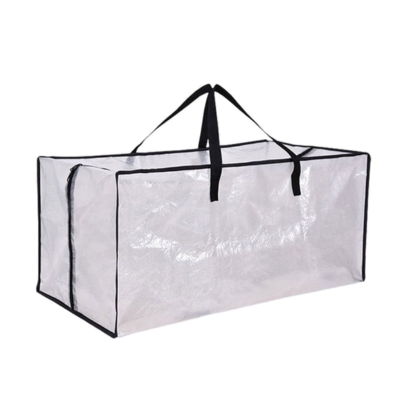 Heavy Duty Extra Large Storage Bag Clear Clothes Organizer Bags with Handle Zipper Household Essentials 28x14x11in