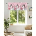 thumbnail image 5 of Pink Christmas Snowman Kitchen Valances for Windows Plaid Trees Winter Snowflake Valance Curtains&nbsp; for Kitchen /Living Room/Bedroom/ Bathroom Decor, 54"x18 " ,Rod Pocket 1 Panel,, 5 of 8