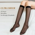 thumbnail image 2 of 4 Pairs Pack Sheer Knee-High Socks 20D Knee-High Socks Elastic Soft Nylon Socks for Women Girls, 2 of 4