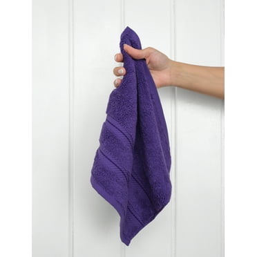 American Soft Linen Washcloth 100% Cotton 1 Piece Luxury Washcloth, Purple