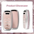 thumbnail image 4 of Key Fob Cover Compatible with Audi A3 A5 A5L A6 A6L Q6L Q6 RSQ6 RS6 SQ6 S6 E-tron 2025-2026 Crystal Diamond Keychain Case Holder Protector,Type-B-pink, 4 of 7