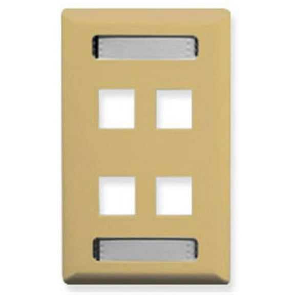 ICC ICC-IC107S04IV FACEPLATE, ID, 1-Gang, 4-Port, Ivory