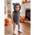 thumbnail image 5 of Cjfdfy Newborn Baby Boy Girl Halloween Costume Outfit Animal Sleeveless Romper With Hood Soft Warm Flannel Halloween Wolf Costume Infant Cute Halloween Party Fall Winter Outfit, 5 of 9