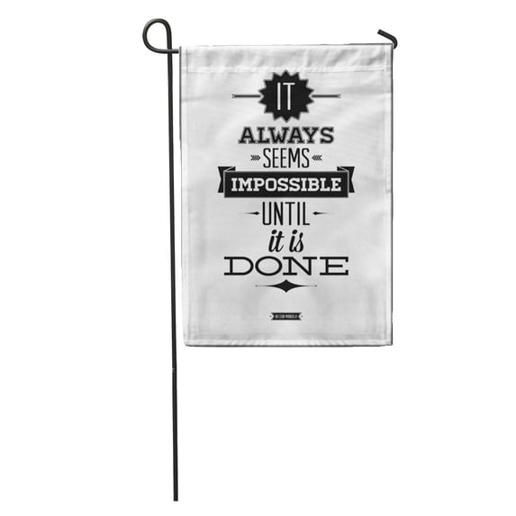 LADDKE White Motivational Inspirational Saying by Nelson Mandela Vintage Black Garden Flag Decorative Flag House Banner 28x40 inch