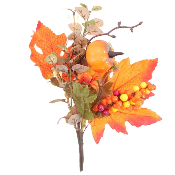 Hojas de otoño Berry Berry Maple Leaves Branch Decoración de Acción de Gracias