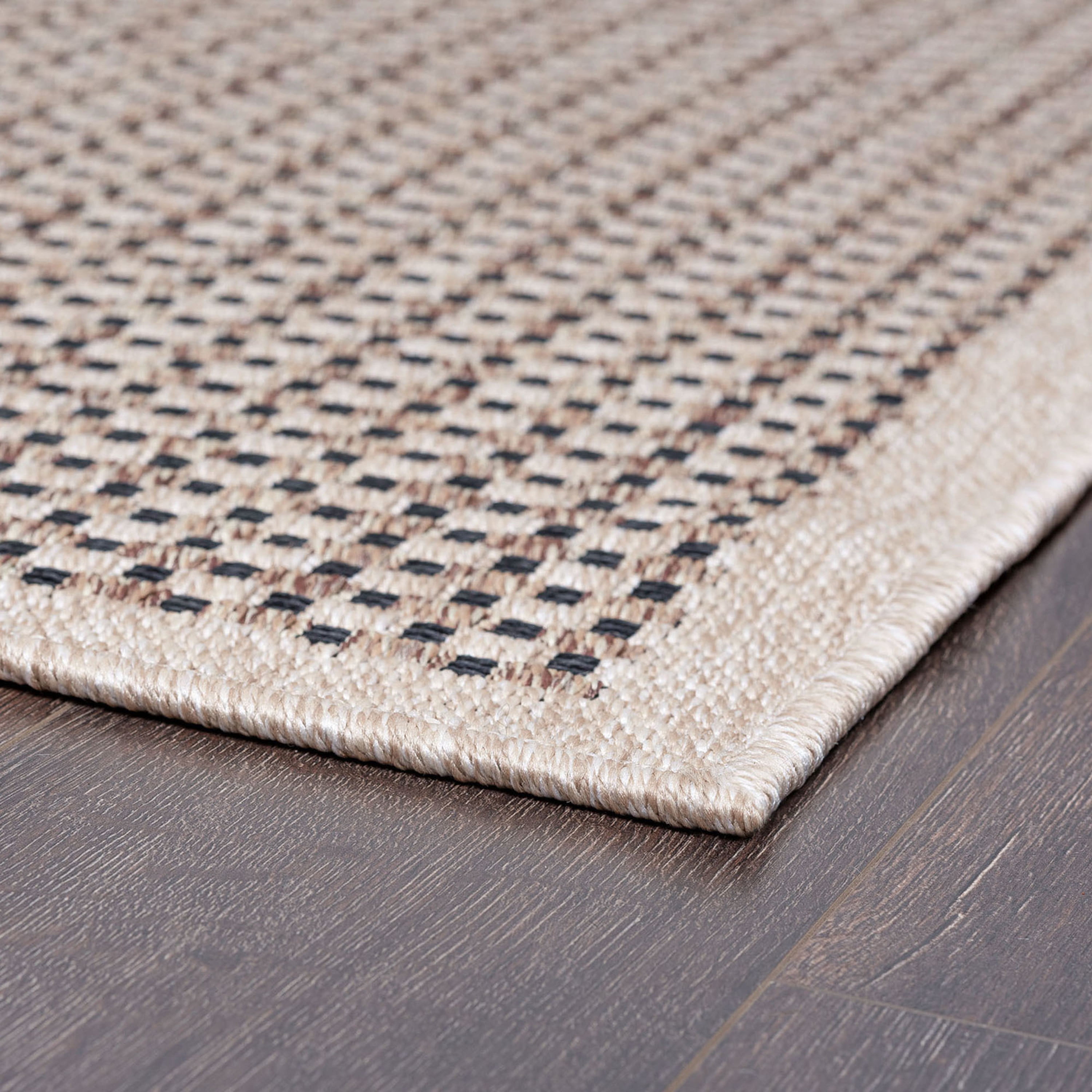 2x3 Water Resistant, Small Indoor Outdoor Rugs for Patios, Front Door Entry, Entryway, Deck, Porch, Balcony | Outside Area Rug for Patio | Beige, Basketweave | Size: 2' x 3'