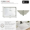 thumbnail image 2 of Stylish Undermount 20 ¾"Wx 15 ½"D White Porcelain Rectangular Bathroom Sink with Pop-Up Drain P-200D, 2 of 10