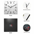 thumbnail image 2 of Grey Geometric Wooden Wall Clock Silent Non Ticking, Modern White Stripe Abstract Distortion Art Square Wall Clocks Battery Operated, Decor Clock for Home Office, Living Room, Kitchen, 10 Inch, 2 of 9