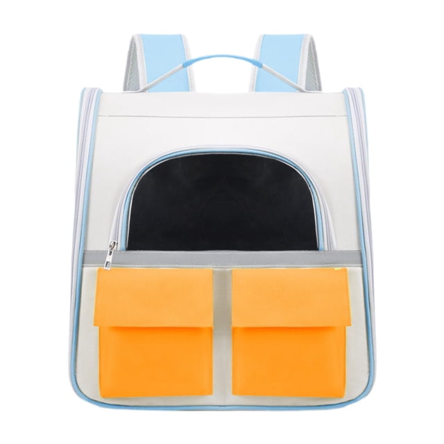 Mochila portadora de mascotas portátil portátil de viaje de viaje ventilado bolso de bolso para cachorro gatos pequeños senderismo transparente naranja