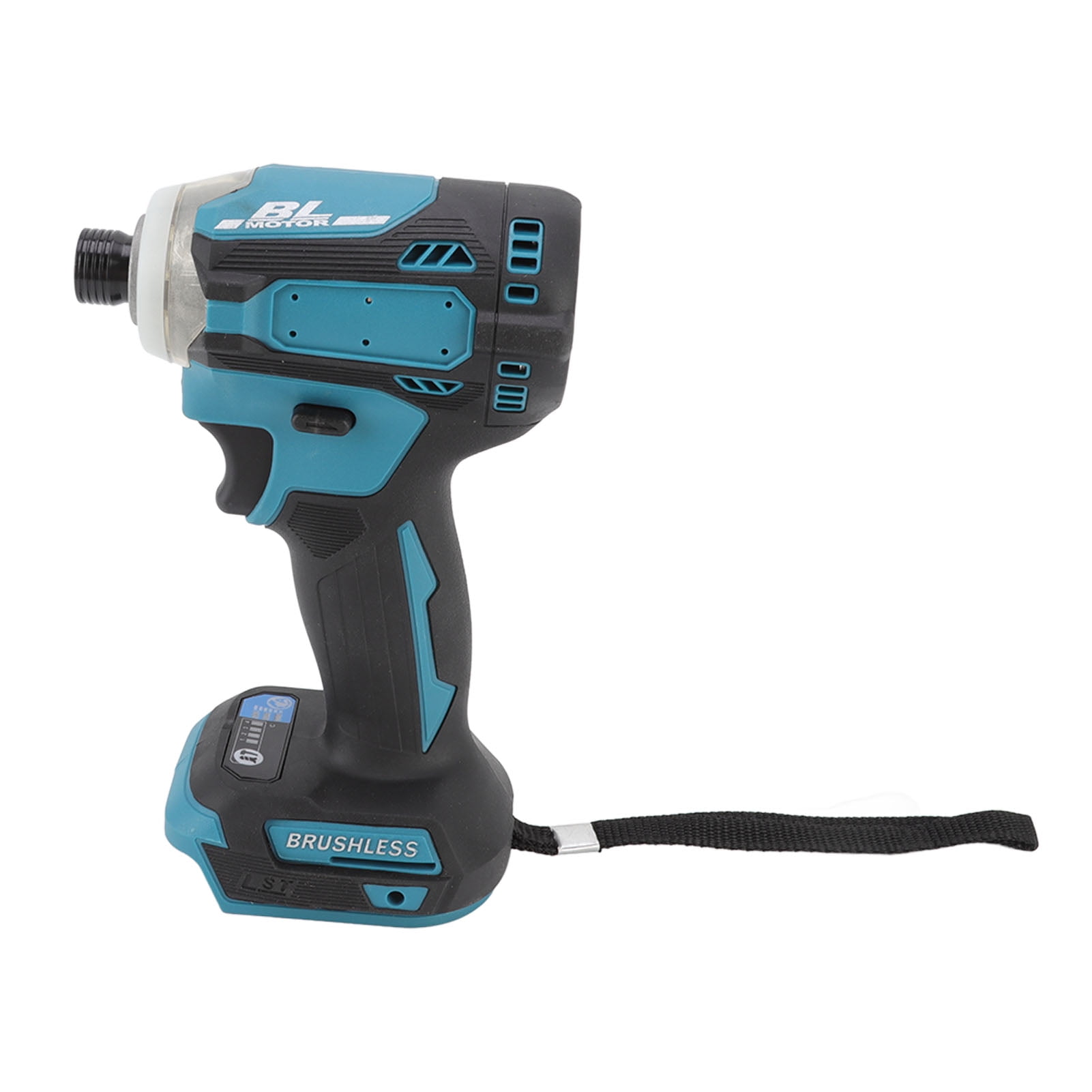 brushless lithium-ion impact driver 3-speed impact drill set and Led lights for woodworking construction, 3-speed impact driver, 19x12x7cm black