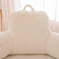 thumbnail image 5 of Faux Fur Reading Pillow Large Adult Teens Back Rest Pillow with Arms, Bedrest Pillow for Sitting Up in Bed (Ivory,Large), 5 of 14