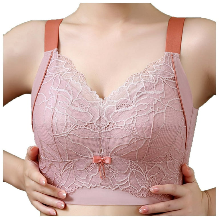 Meichang Lace Bras for Women Wirefree Lift T-shirt Bras Seamless Padded  Bralettes Stretch Breathable Full Figure Bras 