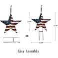 thumbnail image 6 of Metal Barn Stars Garden Stake Hanging Star Ornament American Flag Yard Sign USA Lawn Decoration Indoor Outdoor Patriotic Decor for July 4th Independence Day Memorial Day Party (12"-A), 6 of 6