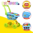 thumbnail image 4 of Blue 20" Big 2-Layer Toy Shopping Cart W/Mini Cookware Kits Toys for Boys 3-6 Years Girls, Kids Pretend Play Shopping Grocery Play Set Gifts to Toddlers, Extra Gift Box, 4 of 7