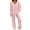 Pink, variant on 2 Piece Women's Hooded Sweatsuits Set V-Neck Winter Long Sleeve Long Pants, Thick Warm Loose Fit, Comfortable Stretchy For Cold Day Casual Wear,Size:L