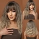thumbnail image 2 of A en otoño Teñido de color marrón Largo hasta los hombros Cabello rizado pequeño Peluca de seda para mujer resistente a altas temperaturas Adecuada para uso diario Cosplay 50 cm/20 pulgadas, 2 of 8