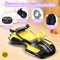 thumbnail image 5 of 12V Electric Wiggle Car Ultra with Pedals, Rechargeable Swing & Drift Car, Anti-Rollover Design with Backrest, Spray, Flashing Lights, Music & Bluetooth, for Ages 3 and Up, 150 lbs(Yellow + Black), 5 of 8