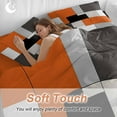 thumbnail image 3 of Orange Black Duvet Cover Set Queen Size Gray Geometric Abstract Color Block Modern Soft Lightweight Comforter Covers 4 Piece Bedding Set with 1 Duvet Cover 1 Bed Sheet & 2 Pillow Shams, 3 of 8