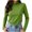 Green, variant on Women's Stand Collar Undershirt Ruched Trim Long Sleeve Brushed Fleece Solid Color Stretchy Thermal Base Layer Top Beige M
