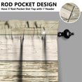 thumbnail image 3 of Vintage Teal Wood Grain Kitchen Curtains - Vintage Tier Cafe Curtains for Bathroom Living RV Rod Pocket Window Drapes 36 Inch 2 Panels Set 28"x36" Window Treatment Tiers, 3 of 4