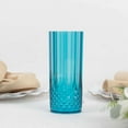 thumbnail image 2 of Efavormart 6 Pack Ocean Blue Crystal Cut Reusable Plastic Highball Drink Glasses, Shatterproof Tall Cocktail Tumbler Cups - 14oz, 2 of 11