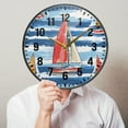 thumbnail image 6 of Yayeee Wall Clock Battery Operated 9.5" Silent Non-Ticking for Living Room, Red Sailboats, 6 of 8