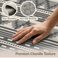 thumbnail image 6 of ODIKA 4'x6' Gray Cream Oak Geometric Design Washable Area Rug Intricate Pattern with Machine Ease for Bedroom, Reading Nook, Pet Friendly & Non-Shedding, 6 of 7