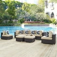 thumbnail image 5 of Lounge Sectional Sofa Table Set, Beige, Rattan, Wicker, Outdoor Patio Balcony Cafe Bistro Garden Hospitality Restaurant, Modern Contemporary HB33004, 5 of 5