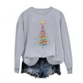thumbnail image 3 of Womens Christmas Sweatshirt Fashion Crewneck Shirts Xmas Tree Printed Pullover Top Winter Long Sleeve Sweaters Loose Plus Size Blouses Tops, 3 of 6