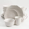 thumbnail image 1 of Gibson Élite 16 Pièces Réactif Glaçure Vaisselle Set Assiettes, Bols et Tasses, Blanc, 1 of 8