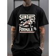 thumbnail image 1 of T Shirt Men's Formula Racing Sunday Is Racing Day Graphic Tee with Racing Car Design Crew Neck, 1 of 5