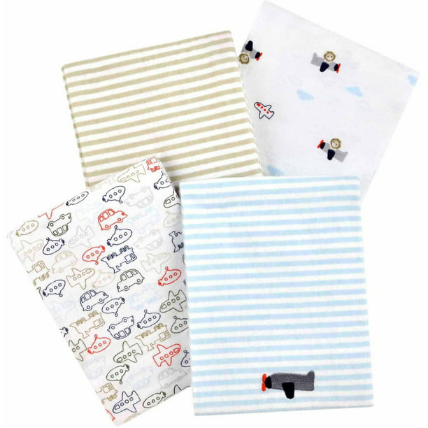 Child of Mine by Carter's Transportation Flannel Receiving Blankets, 4Pack