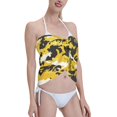 thumbnail image 3 of Women Yellow Camouflage Sarong Coverups Chiffon Short Swimsuit Wrap Skirt Beach Bikini Tie Cover Up Wraps, 3 of 7