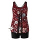 thumbnail image 4 of Trajes de baño tankini para mujer Trajes de baño de dos piezas con espalda de tiras y estampado conservador para mujer Traje de baño de dos piezas para mujer, 4 of 5